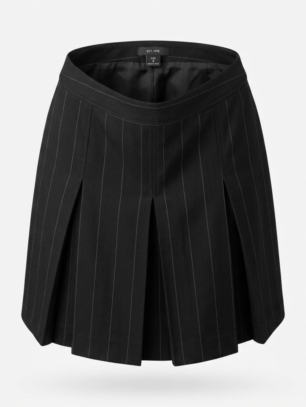 Banana Republic Black Pinstripe Pleated Mini Skirt